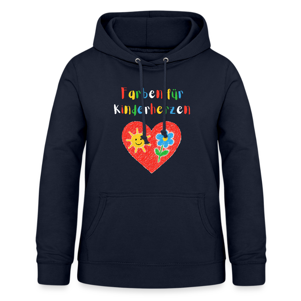 Frauen Hoodie "Farben für Kinderherzen" Navy Frauen Hoodie