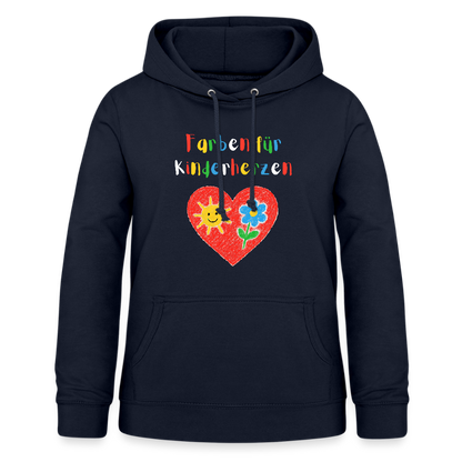 Frauen Hoodie "Farben für Kinderherzen" Navy Frauen Hoodie