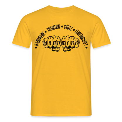 Unisex T-Shirt "Tradition/Stolz/Leidenschaft" Gelb Männer T-Shirt
