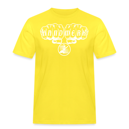 Männer Workwear T-Shirt "Fliesenleger" Gelb Männer Workwear T-Shirt