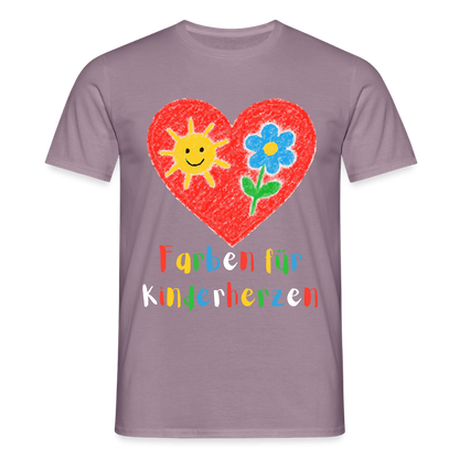 Unisex T-Shirt "Farben für Kinderherzen" Lilagrau Männer T-Shirt