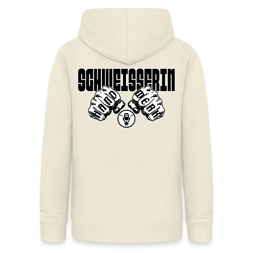Frauen Hoodie "Schweisserin" (beidseitig beruckt) Vanille-Milchshake Frauen Hoodie
