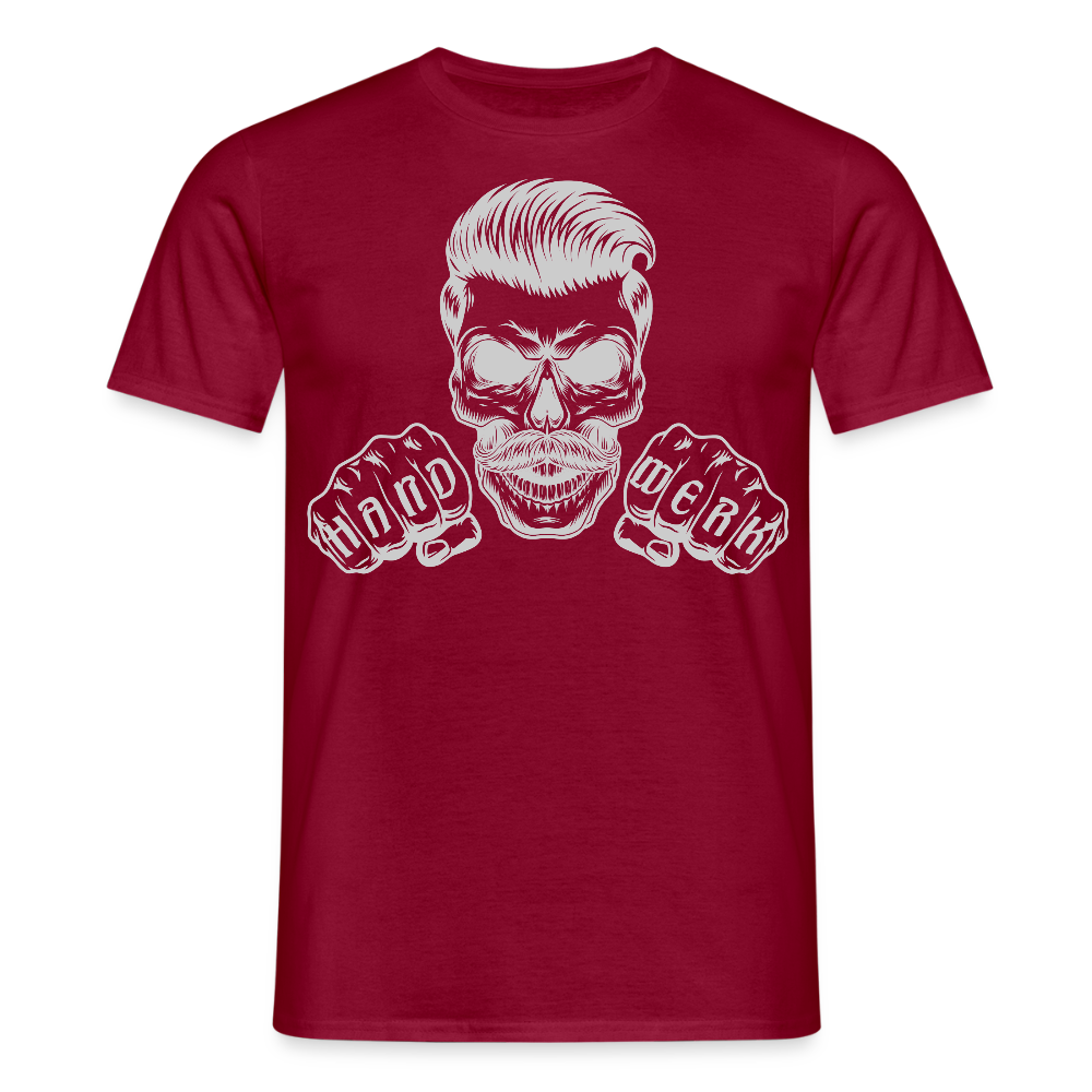 Unisex T-Shirt "Skull-Handwerk" Ziegelrot Männer T-Shirt