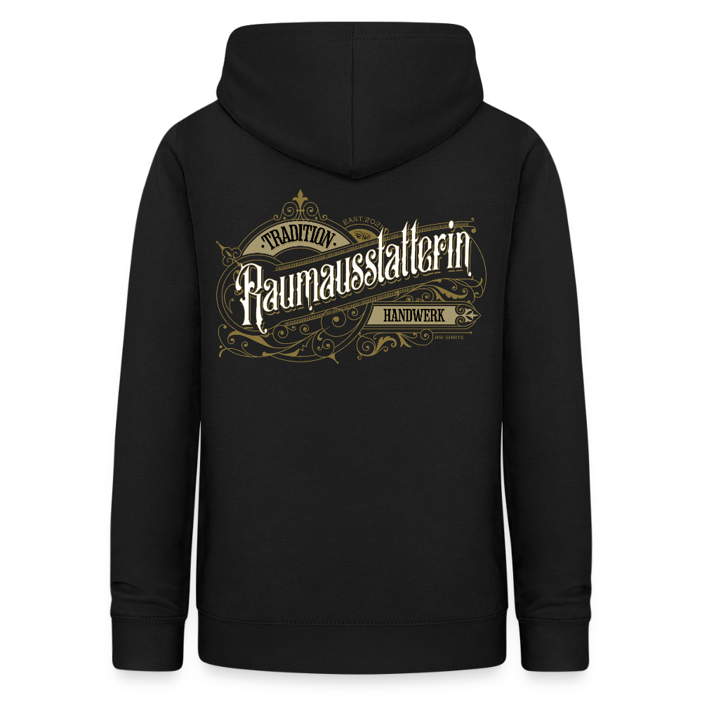 Frauen Hoodie "Raumausstatterin" Nostalgie Handwerk Schwarz Frauen Hoodie