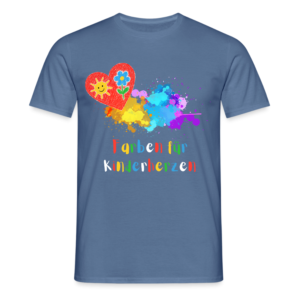 Unisex T-Shirt "Farben für Kinderherzen" Taubenblau Männer T-Shirt
