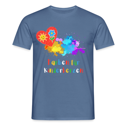 Unisex T-Shirt "Farben für Kinderherzen" Taubenblau Männer T-Shirt