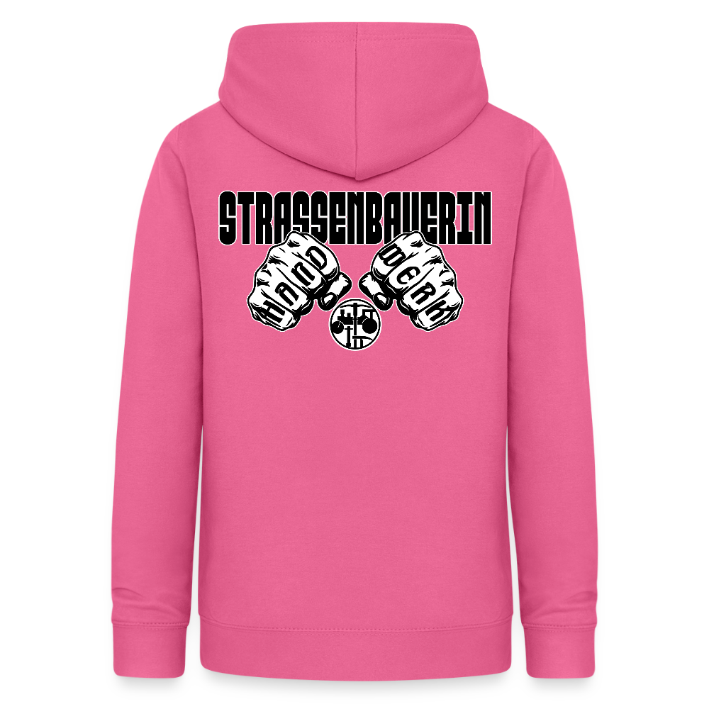 Frauen Hoodie "Strassenbauerin" (beidseitig beruckt) Pink Frauen Hoodie