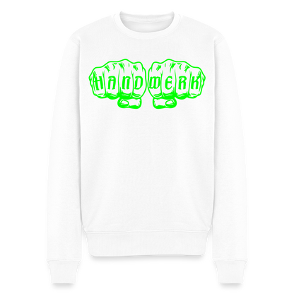 Unisex Premium Pullover "Stuckateur" neongrün Weiß Männer Premium Pullover