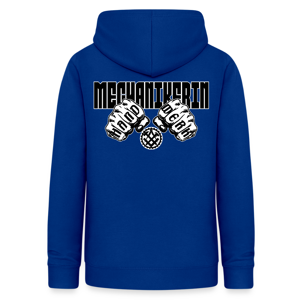 Frauen Hoodie "Mechanikerin" (beidseitig beruckt) Royalblau Frauen Hoodie