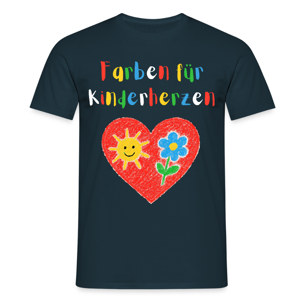 Unisex T-Shirt "Farben für Kinderherzen" Navy Männer T-Shirt