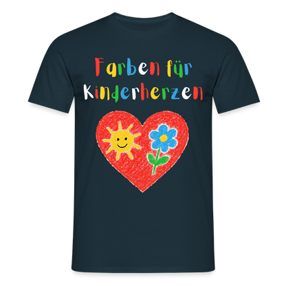 Unisex T-Shirt "Farben für Kinderherzen" Navy Männer T-Shirt