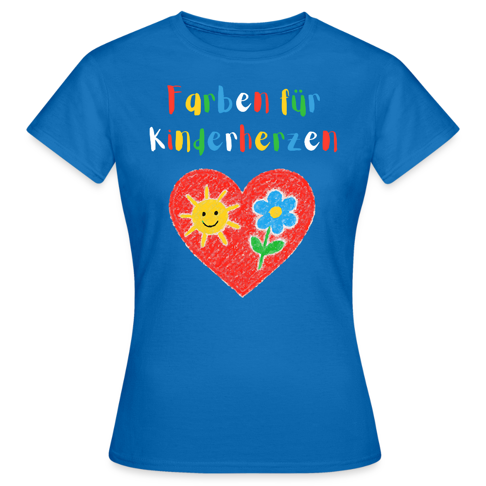 Frauen T-Shirt "Farben für Kinderherzen" Royalblau Frauen T-Shirt