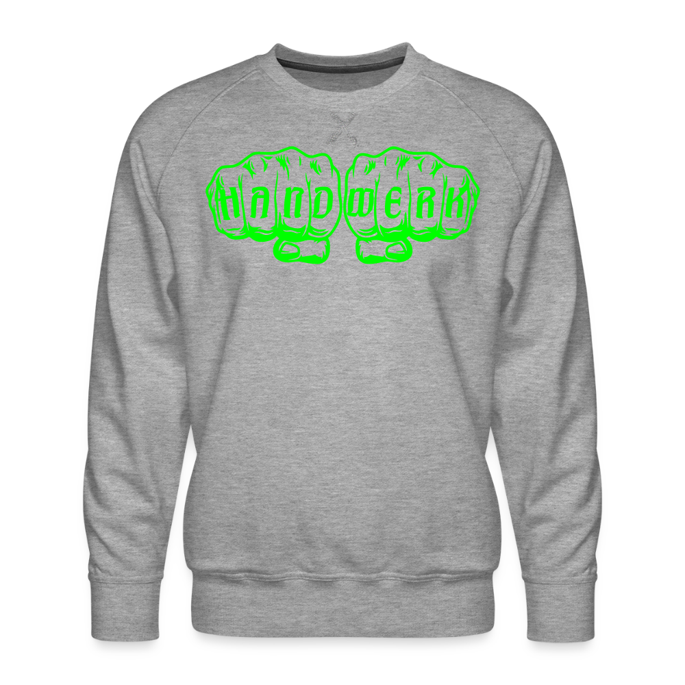 Unisex Premium Pullover "Schweisser" neongrün Grau meliert Männer Premium Pullover