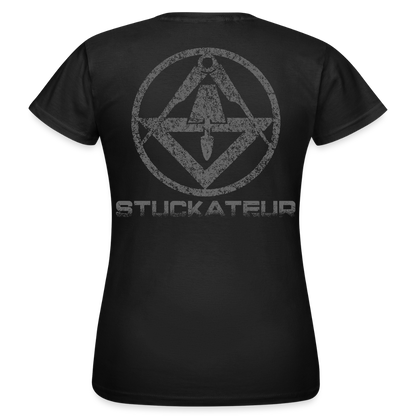 Frauen T-Shirt "Stuckateur" Schwarz Frauen T-Shirt