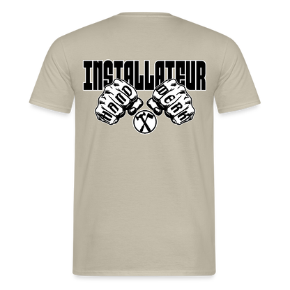 Unisex T-Shirt "Installateur" Sandbeige Männer T-Shirt