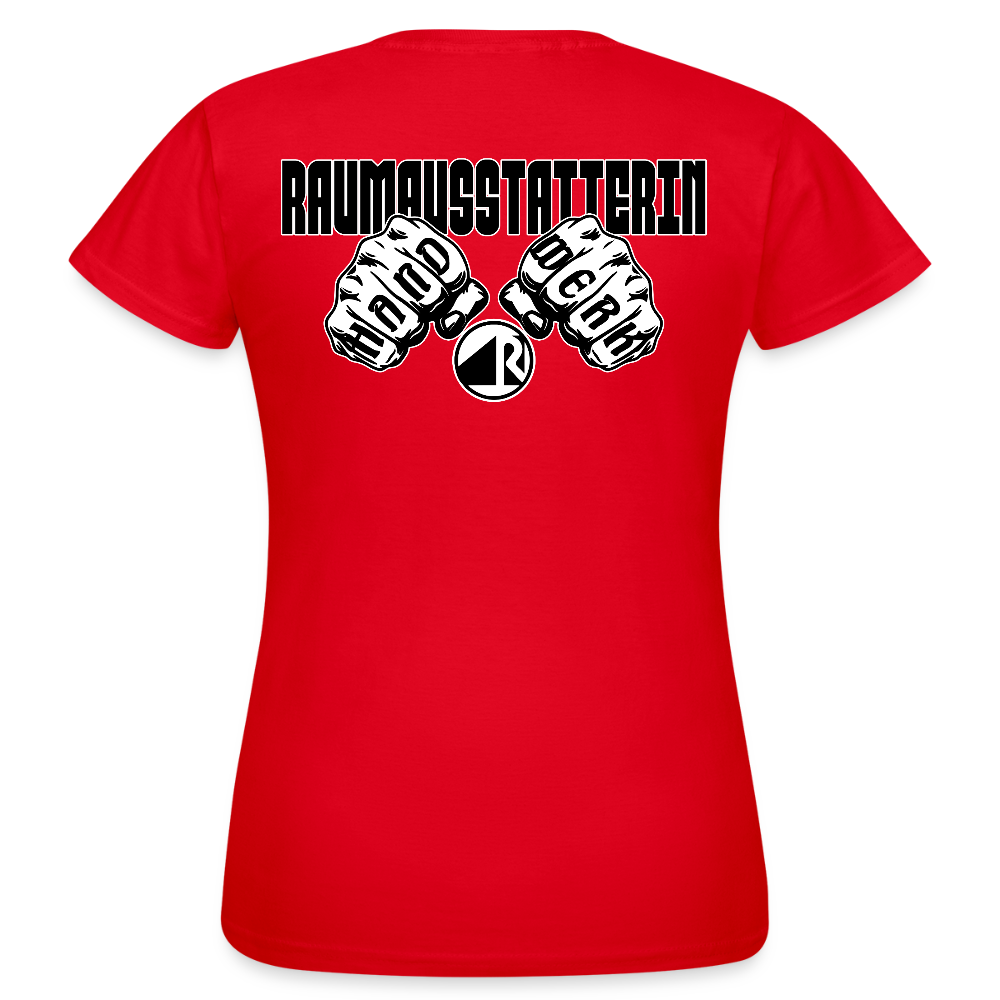 Frauen T-Shirt "Raumausstatterin" (beidseitig bedruckt) Rot Frauen T-Shirt