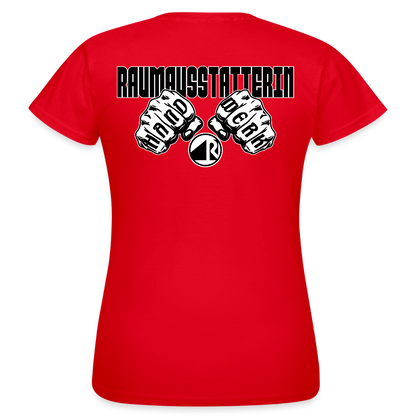Frauen T-Shirt "Raumausstatterin" (beidseitig bedruckt) Rot Frauen T-Shirt
