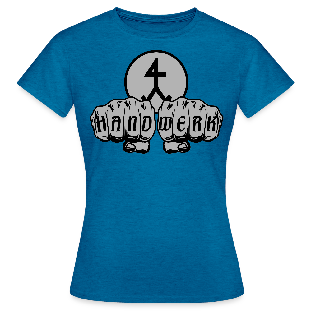 Frauen T-Shirt "Steinmetz" Antikblaues Saphir meliert Frauen T-Shirt