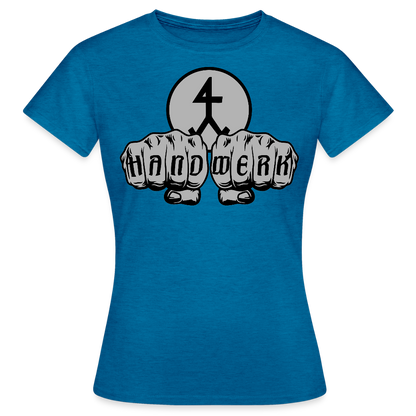 Frauen T-Shirt "Steinmetz" Antikblaues Saphir meliert Frauen T-Shirt