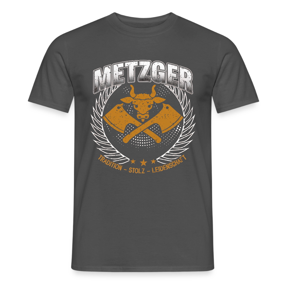 Unisex Metzger T-Shirt von Spreadconnect mit traditionellem Design, auf weißem Stoff sichtbar, für Männer.