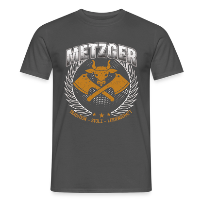 Unisex Metzger T-Shirt von Spreadconnect mit traditionellem Design, auf weißem Stoff sichtbar, für Männer.
