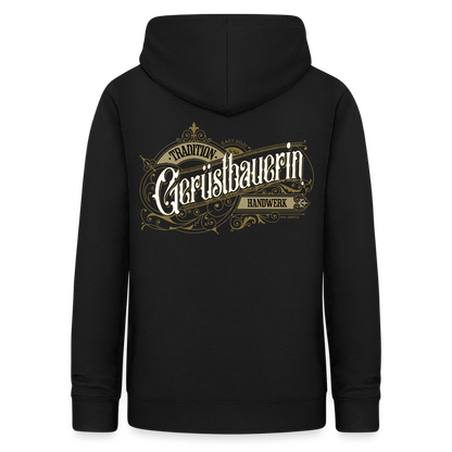 Frauen Hoodie "Gerüstbauerin" Nostalgie Handwerk Schwarz Frauen Hoodie