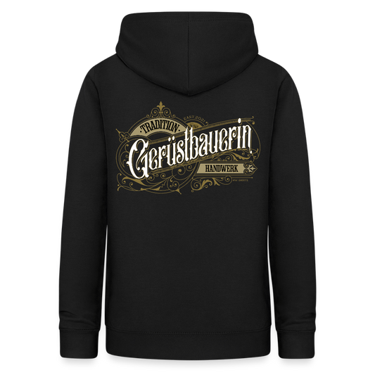 Frauen Hoodie "Gerüstbauerin" Nostalgie Handwerk Schwarz Frauen Hoodie