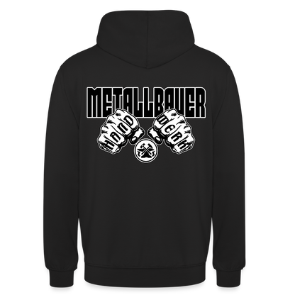 Unisex Hoodie "Metallbauer" (beidseitig bedruckt) Schwarz Unisex Hoodie