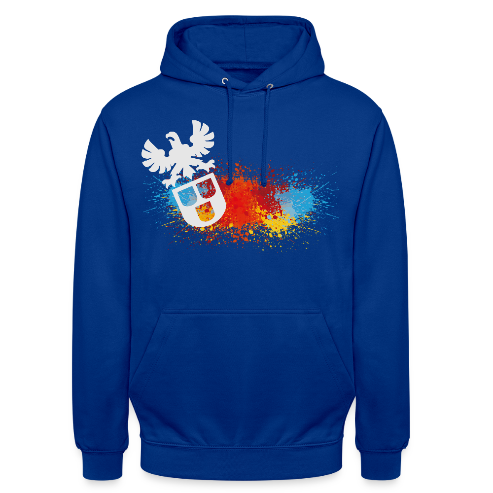 Unisex Hoodie "Maler-Splash" Royalblau Unisex Hoodie
