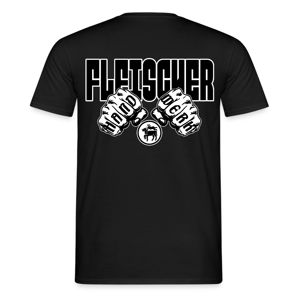 Unisex T-Shirt "Fleischer" (beidseitig bedruckt) Schwarz Männer T-Shirt
