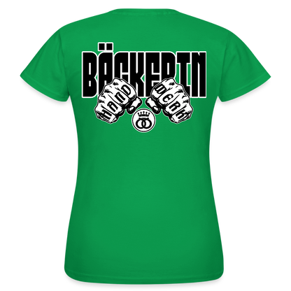 Frauen T-Shirt "Bäckerin" (beidseitig bedruckt) - Kelly Green