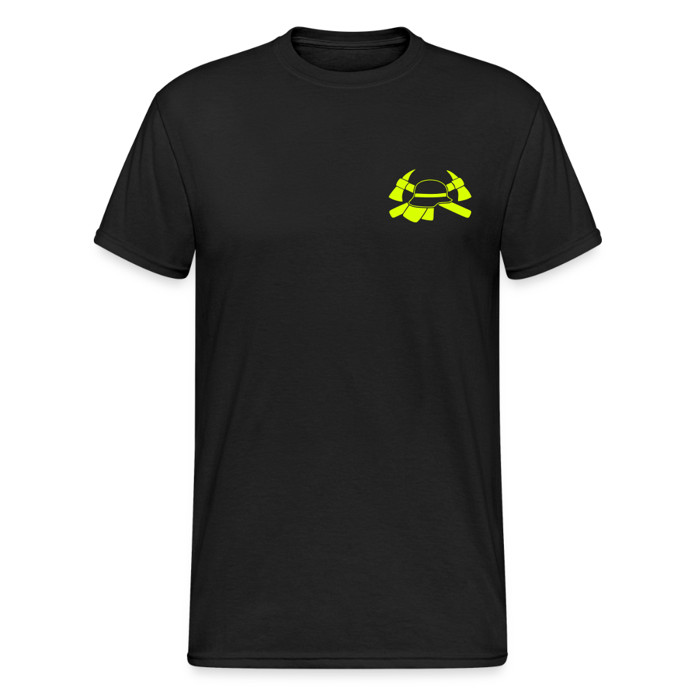 Unisex T-Shirt "Feuerwehr 1" beidseitig bedruckt - Schwarz