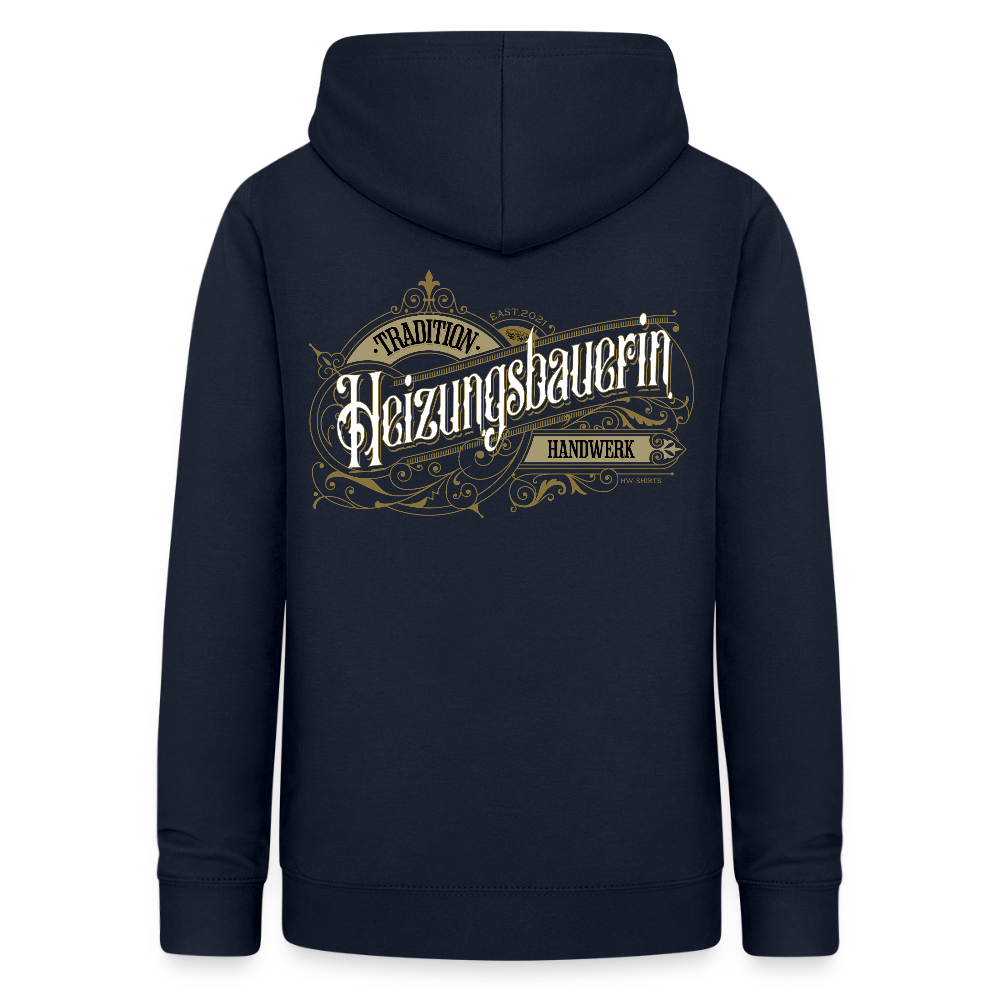 Frauen Hoodie "Heizungsbauerin" Nostalgie Handwerk Navy Frauen Hoodie