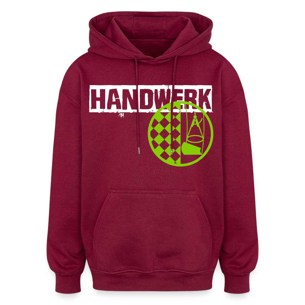 Oversized Unisex Hoodie "Bodenleger" Burgunderrot Oversized Unisex Hoodie