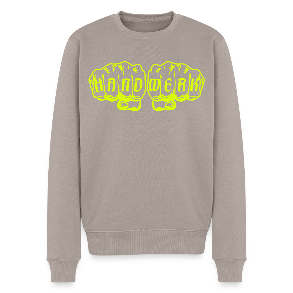 Unisex Premium Pullover "Schweisser" neongelb Taupe Männer Premium Pullover
