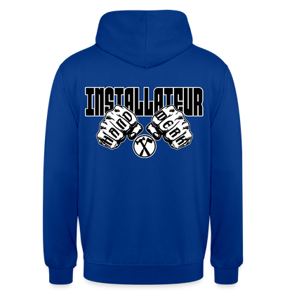 Unisex Hoodie "Installateur" (beidseitig bedruckt) Royalblau Unisex Hoodie