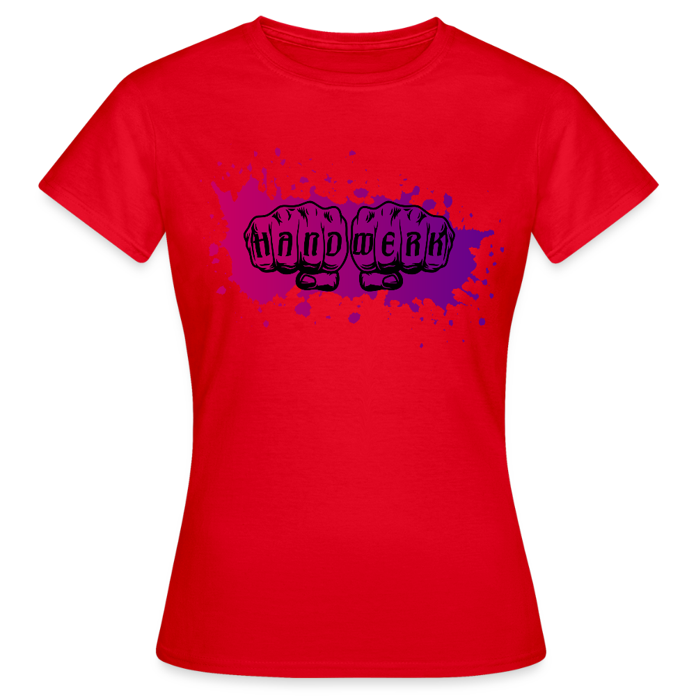 Frauen T-Shirt "Splash-Violett" Rot Frauen T-Shirt