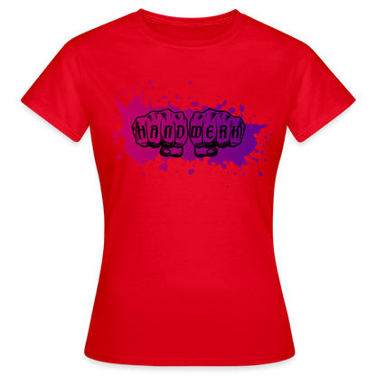 Frauen T-Shirt "Splash-Violett" Rot Frauen T-Shirt