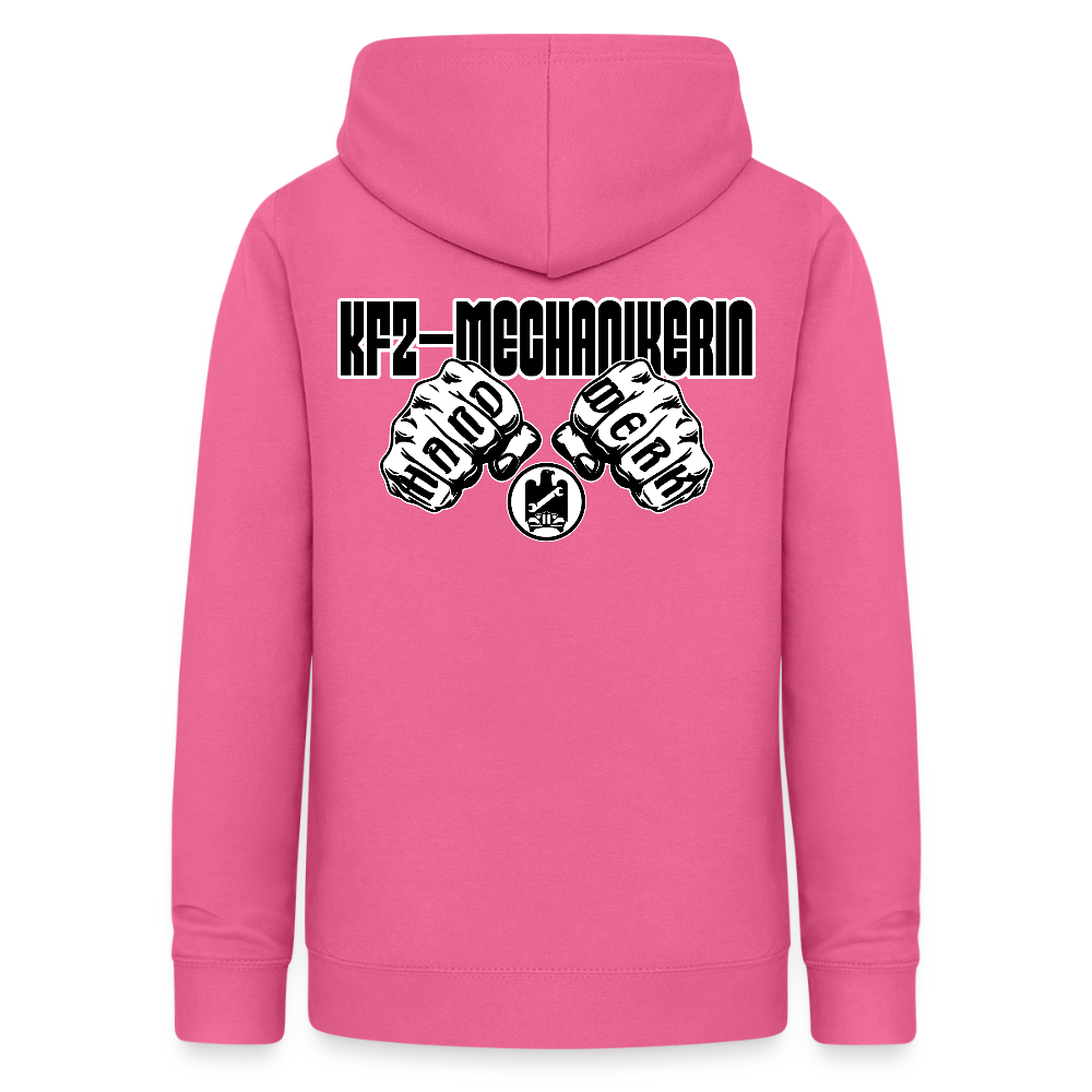 Frauen Hoodie "KFZ-Mechanikerin" (beidseitig beruckt) Pink Frauen Hoodie