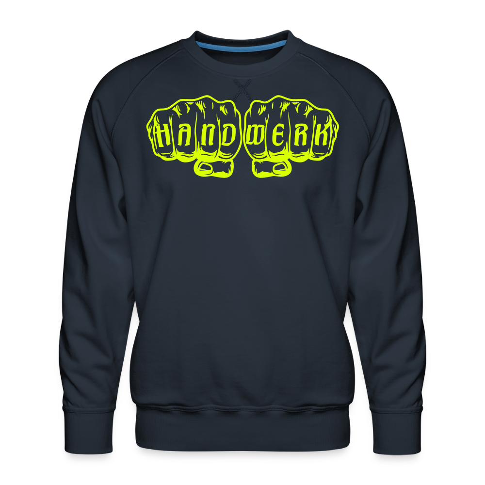 Unisex Premium Pullover "Drechsler" neongelb Navy Männer Premium Pullover