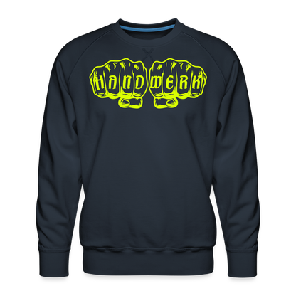 Unisex Premium Pullover "Drechsler" neongelb Navy Männer Premium Pullover