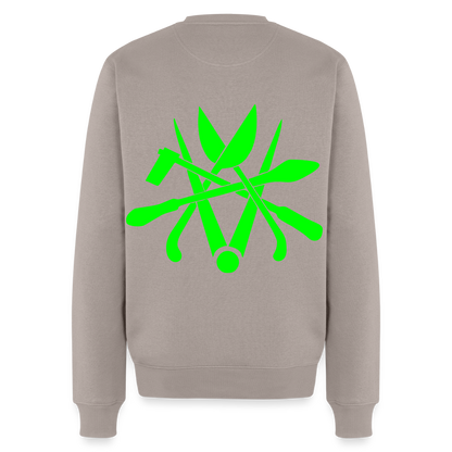 Unisex Premium Pullover "Spengler" neongrün - Taupe