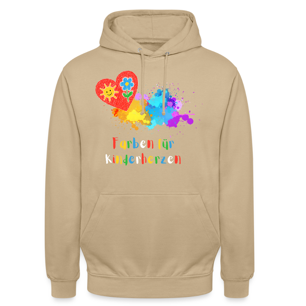 Unisex Hoodie "Kinderherzen" Beige Unisex Hoodie
