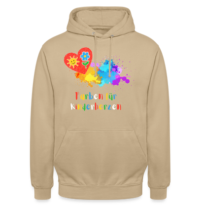 Unisex Hoodie "Kinderherzen" Beige Unisex Hoodie