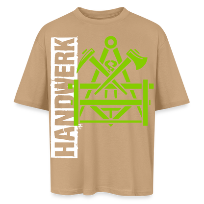 Oversized Unisex T-Shirt "Betonbauer" Beige Oversized Unisex T-Shirt