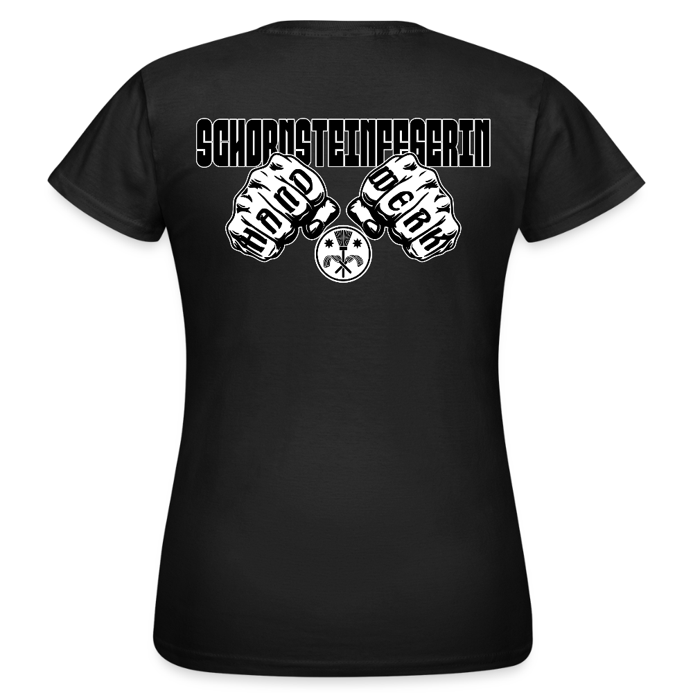 Frauen T-Shirt "Schornsteinfegerin" (beidseitig bedruckt) Schwarz Frauen T-Shirt