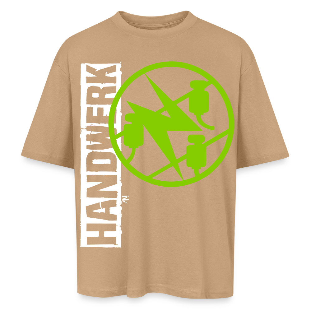 Oversized Unisex T-Shirt "Elektriker" Beige Oversized Unisex T-Shirt