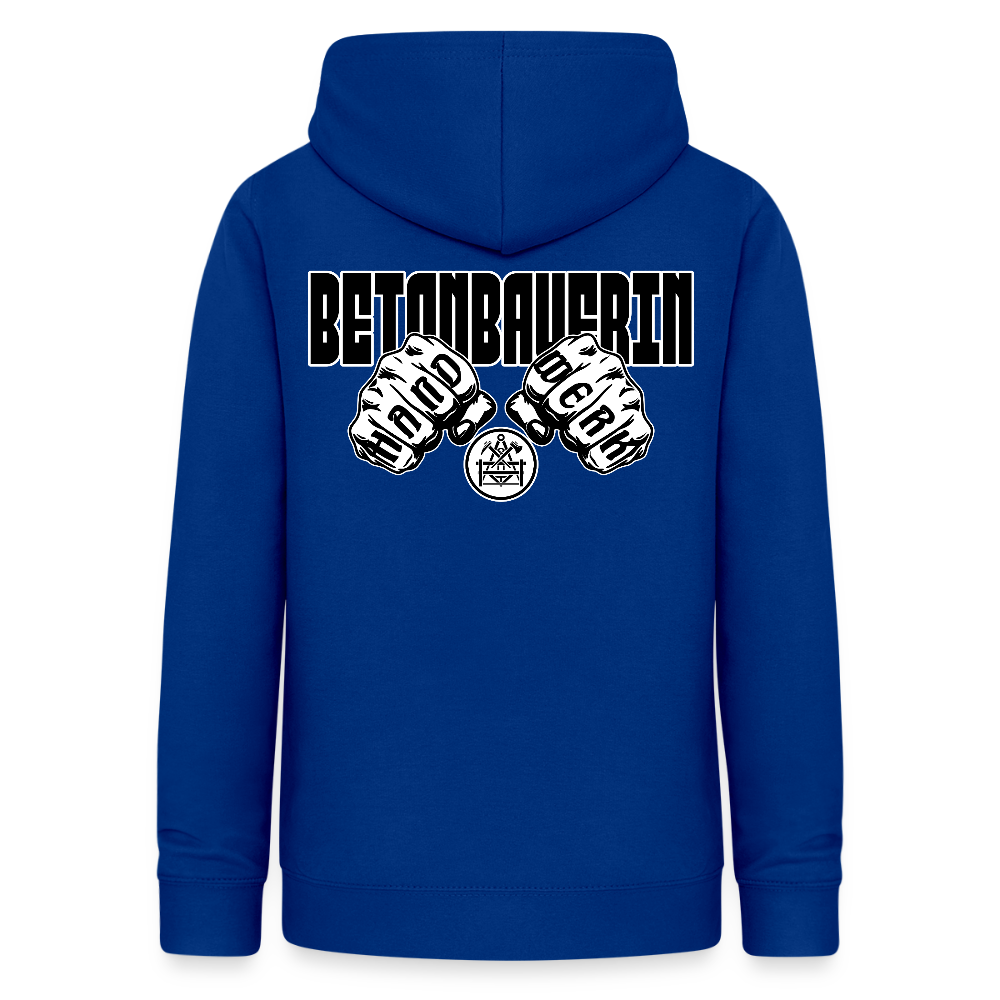 Frauen Hoodie "Betonbauerin" (beidseitig beruckt) Royalblau Frauen Hoodie