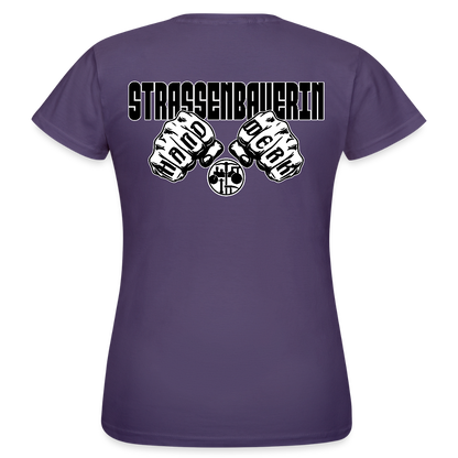 Frauen T-Shirt "Strassenbauerin" (beidseitig bedruckt) Dunkellila Frauen T-Shirt