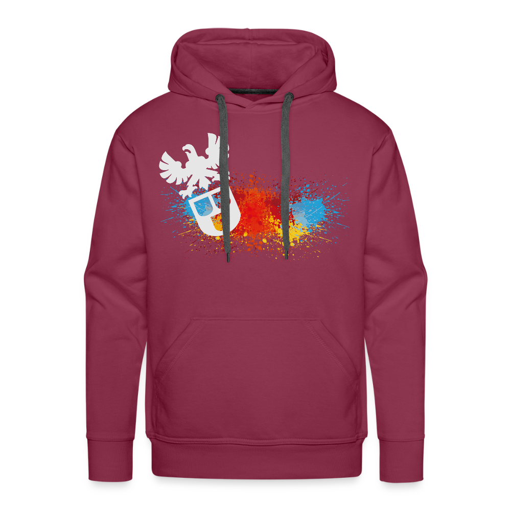 Männer Premium Hoodie "Maler-Splash" Bordeaux Männer Premium Hoodie